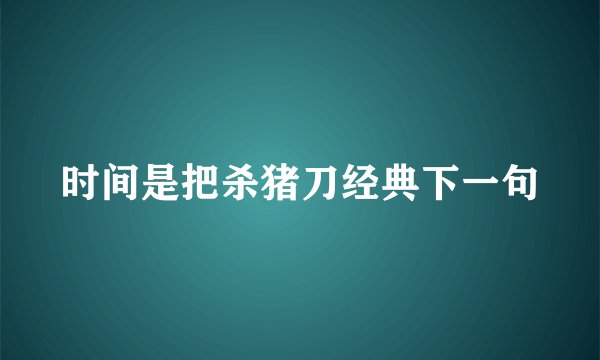 时间是把杀猪刀经典下一句