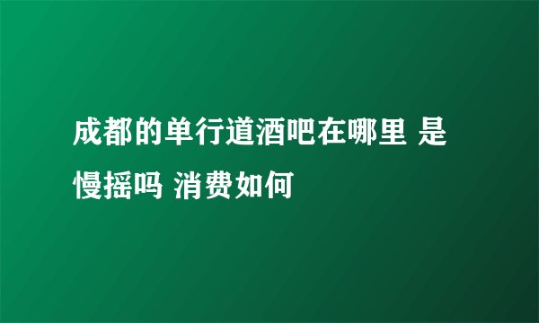 成都的单行道酒吧在哪里 是慢摇吗 消费如何