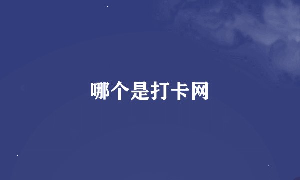 哪个是打卡网