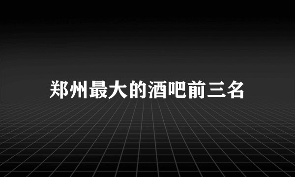 郑州最大的酒吧前三名