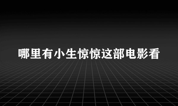 哪里有小生惊惊这部电影看