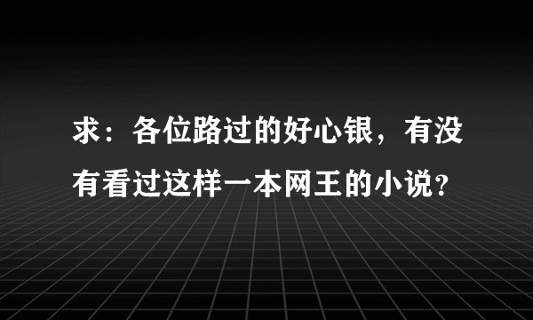 求：各位路过的好心银，有没有看过这样一本网王的小说？