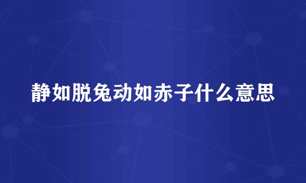 静如脱兔动如赤子什么意思