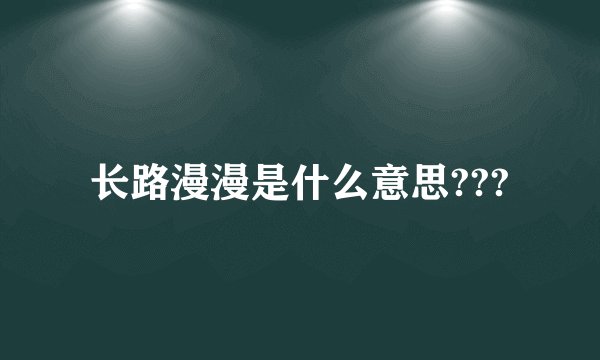 长路漫漫是什么意思???
