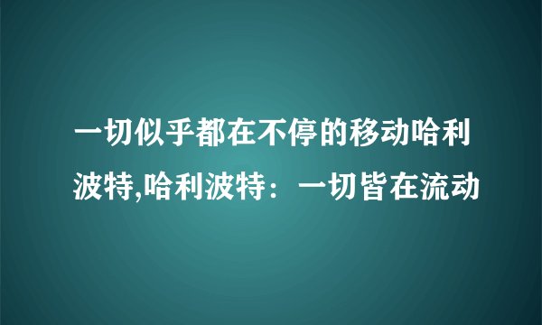 一切似乎都在不停的移动哈利波特,哈利波特：一切皆在流动
