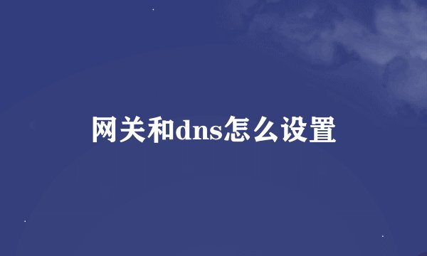 网关和dns怎么设置