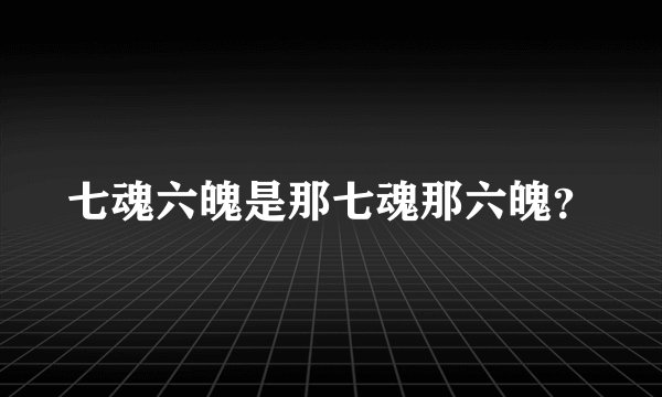 七魂六魄是那七魂那六魄？