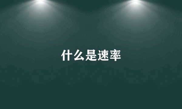 什么是速率