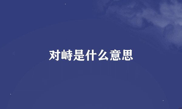 对峙是什么意思