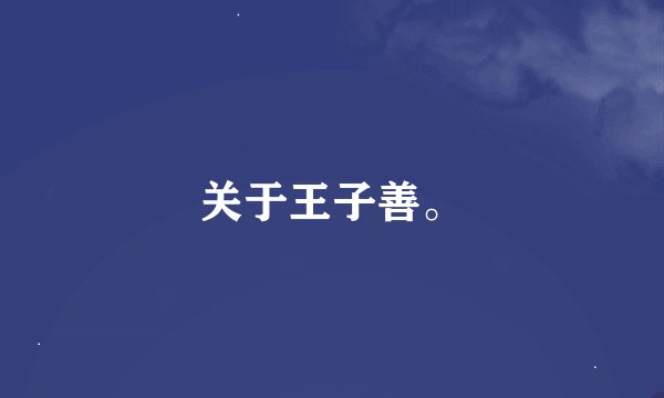 关于王子善。