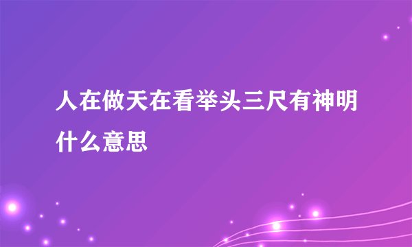 人在做天在看举头三尺有神明什么意思