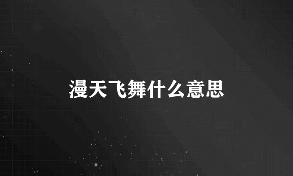 漫天飞舞什么意思