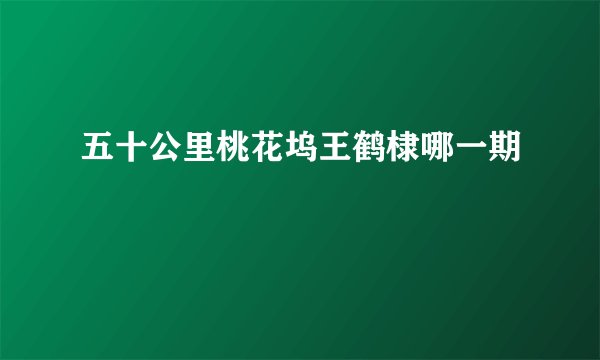五十公里桃花坞王鹤棣哪一期