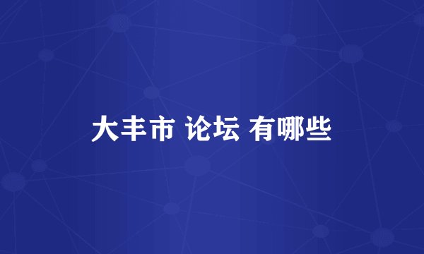 大丰市 论坛 有哪些