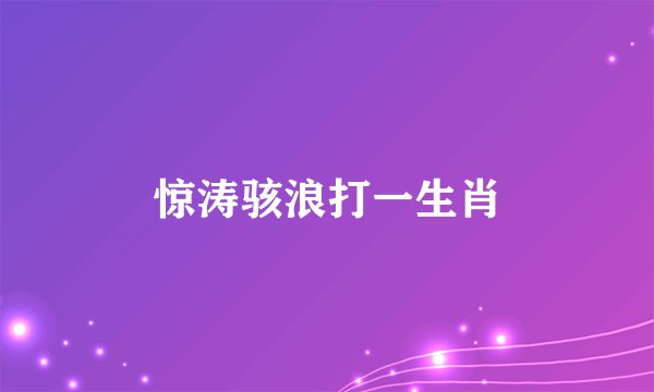 惊涛骇浪打一生肖