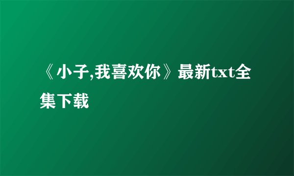 《小子,我喜欢你》最新txt全集下载