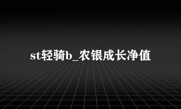 st轻骑b_农银成长净值