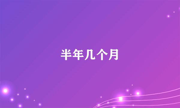 半年几个月