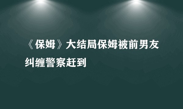 《保姆》大结局保姆被前男友纠缠警察赶到