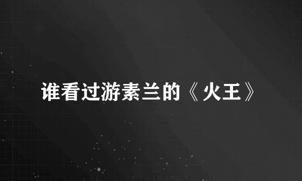 谁看过游素兰的《火王》