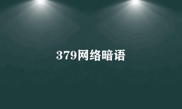 379网络暗语