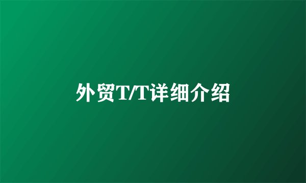 外贸T/T详细介绍