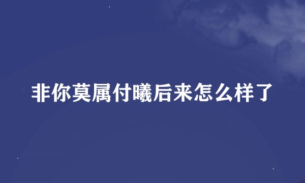 非你莫属付曦后来怎么样了