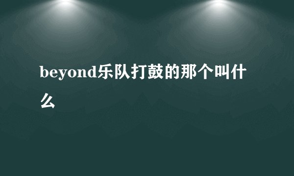 beyond乐队打鼓的那个叫什么