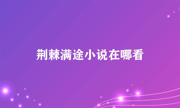 荆棘满途小说在哪看