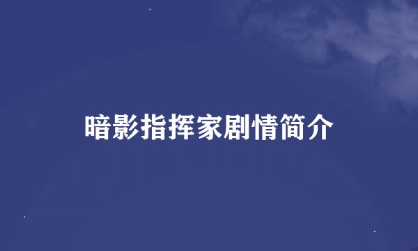 暗影指挥家剧情简介