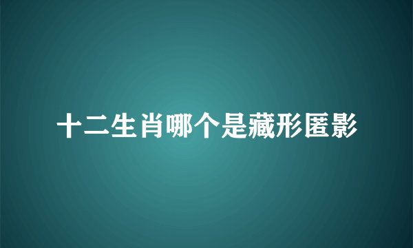 十二生肖哪个是藏形匿影