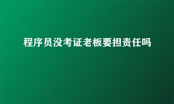 程序员没考证老板要担责任吗