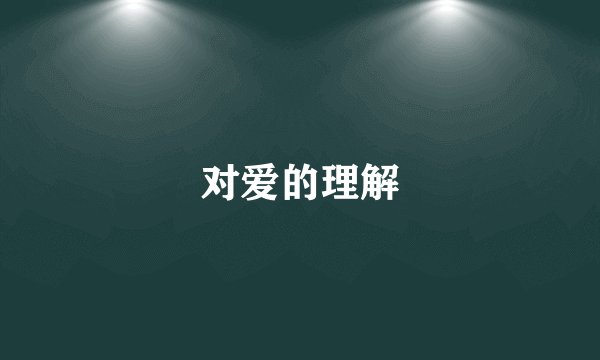 对爱的理解