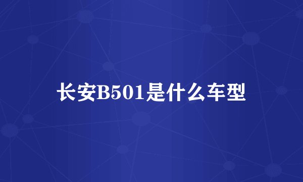 长安B501是什么车型