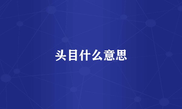 头目什么意思
