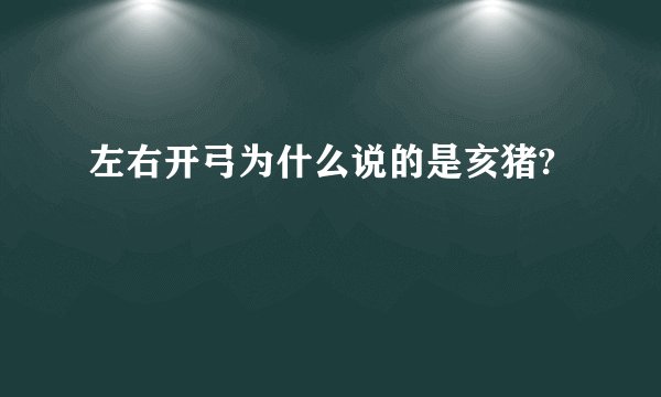 左右开弓为什么说的是亥猪?