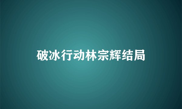 破冰行动林宗辉结局