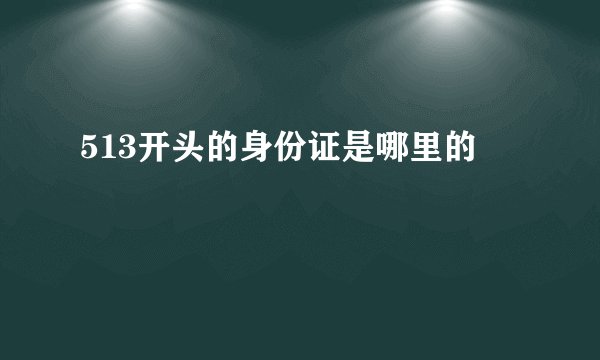 513开头的身份证是哪里的