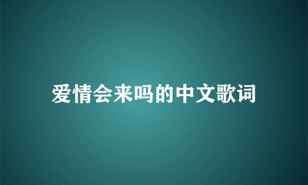 爱情会来吗的中文歌词