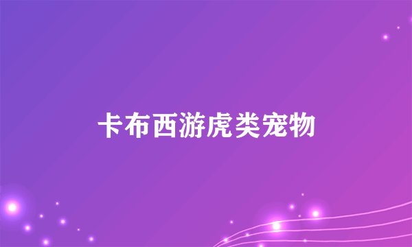 卡布西游虎类宠物