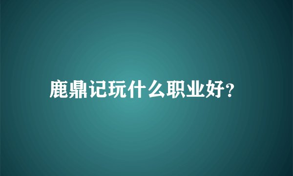 鹿鼎记玩什么职业好？
