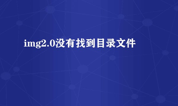 img2.0没有找到目录文件