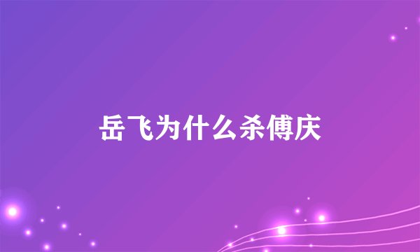 岳飞为什么杀傅庆