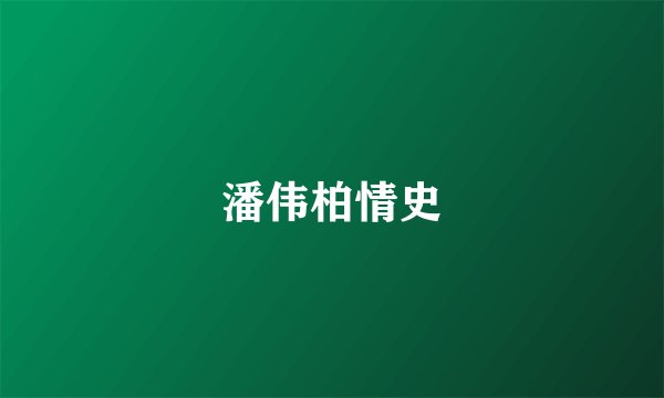 潘伟柏情史
