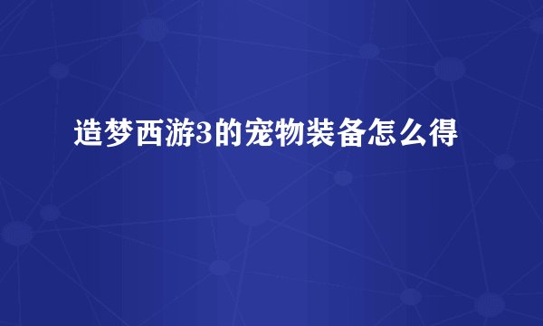造梦西游3的宠物装备怎么得