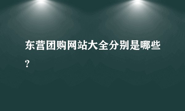 东营团购网站大全分别是哪些?