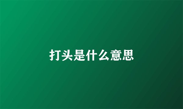 打头是什么意思