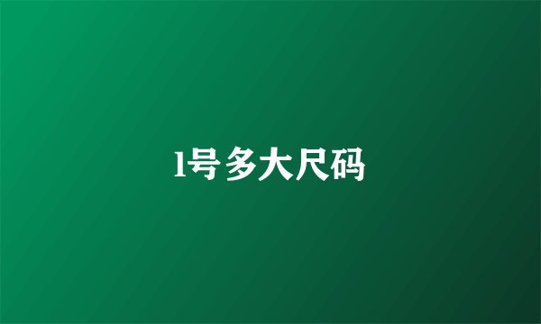 l号多大尺码