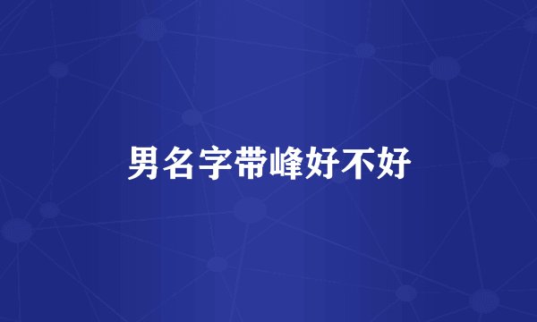 男名字带峰好不好
