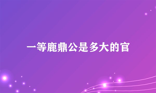 一等鹿鼎公是多大的官